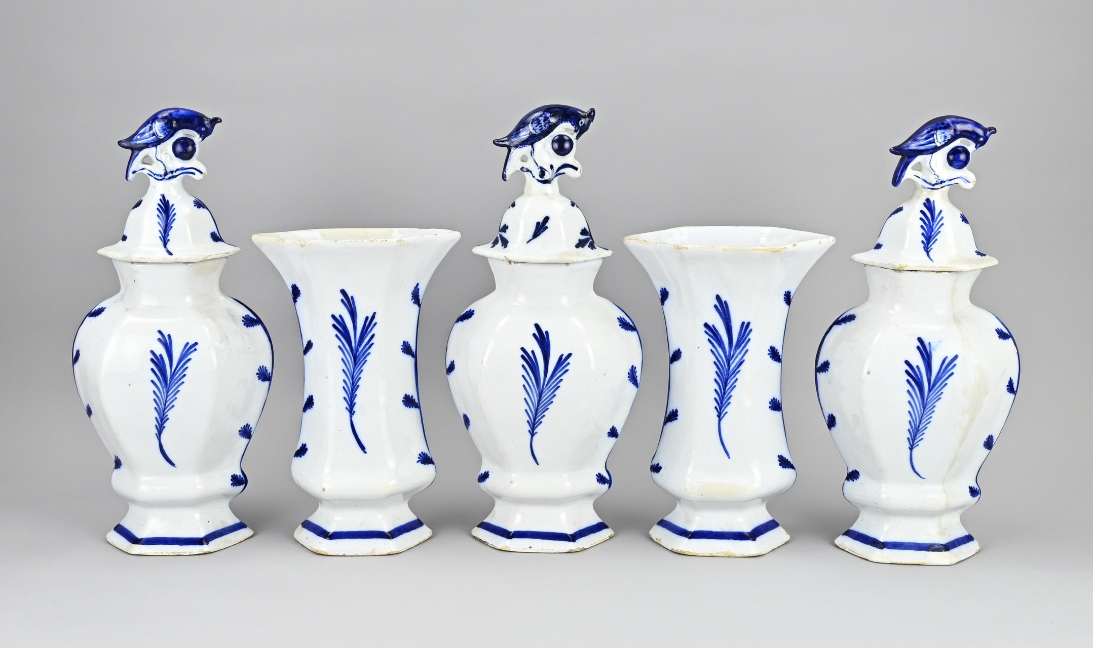 5-piece Delft cabinet set - Image 2 of 2