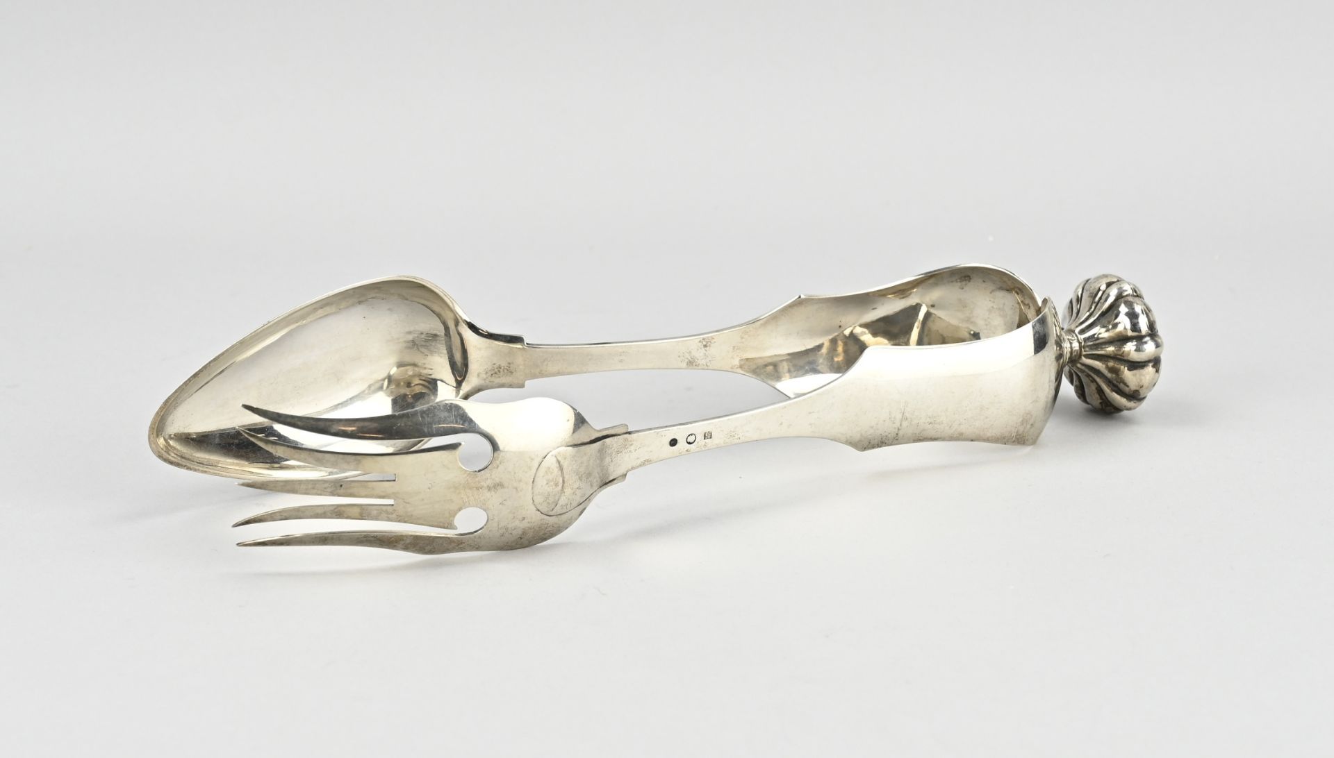 Silver salad tongs