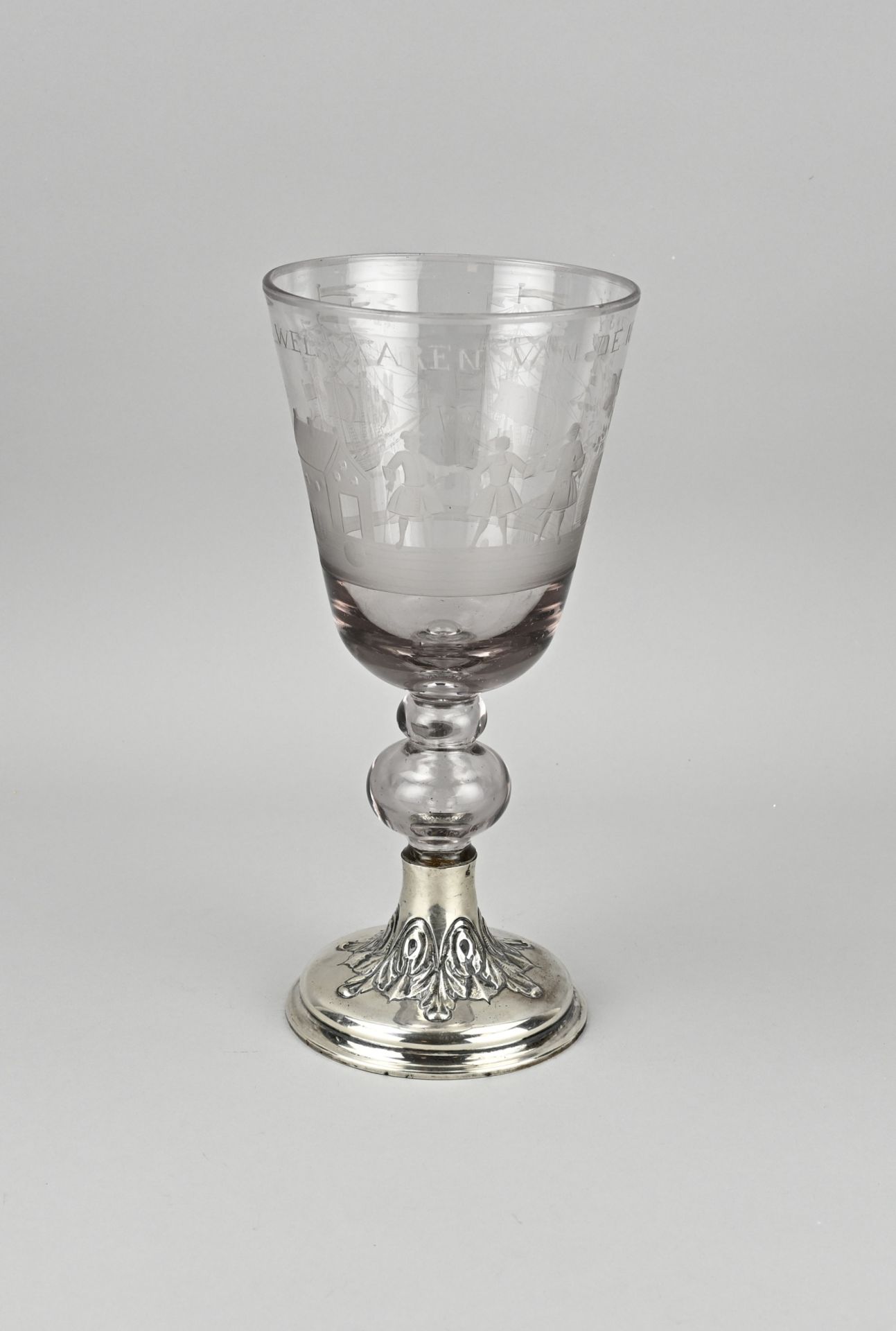 18th century glass on silver base - Bild 2 aus 2