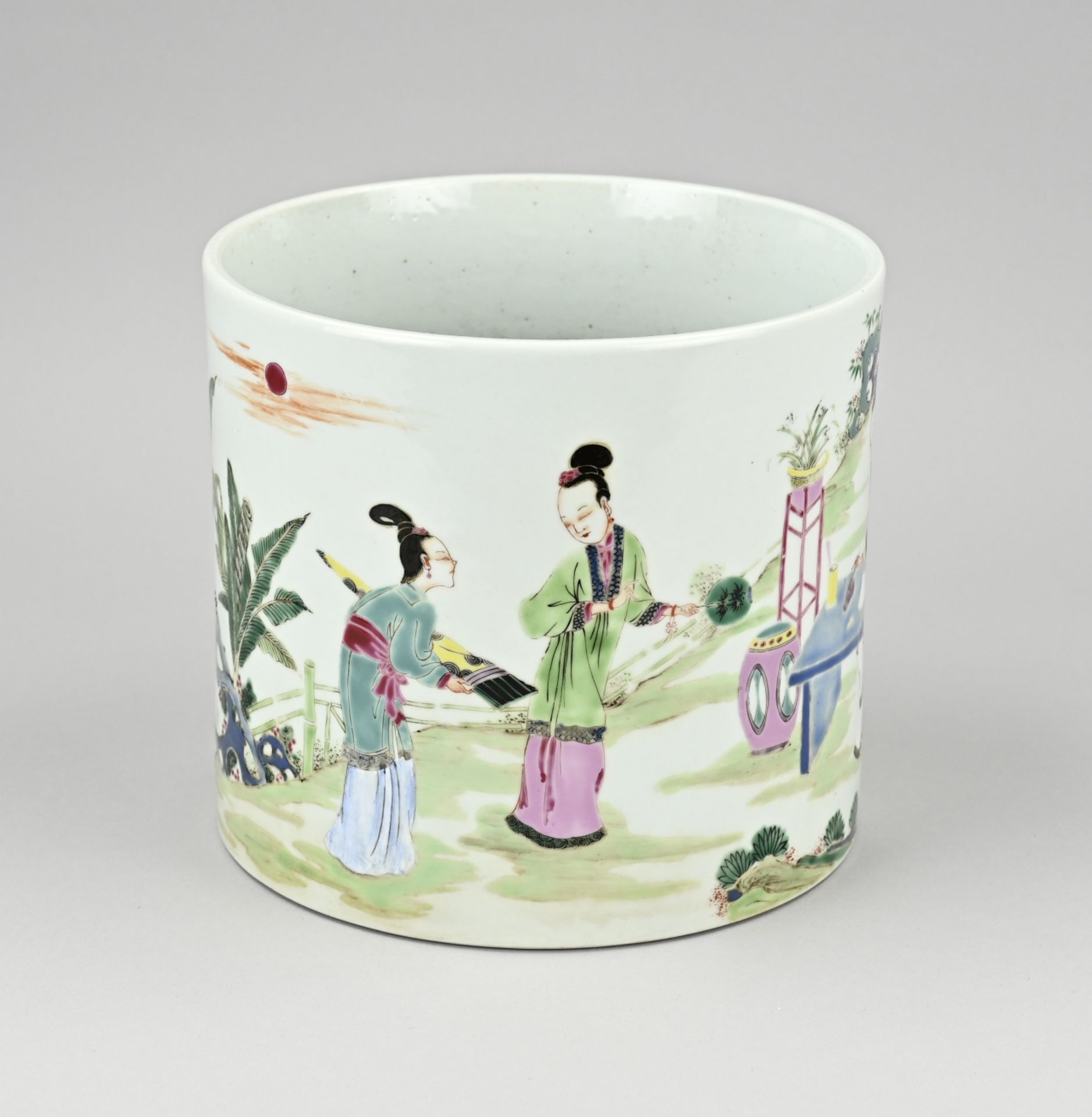 Chinese brush pot/Family Rose Ã˜ 19 cm.