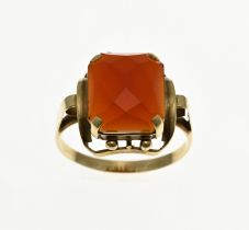 Gold ring with carnelian