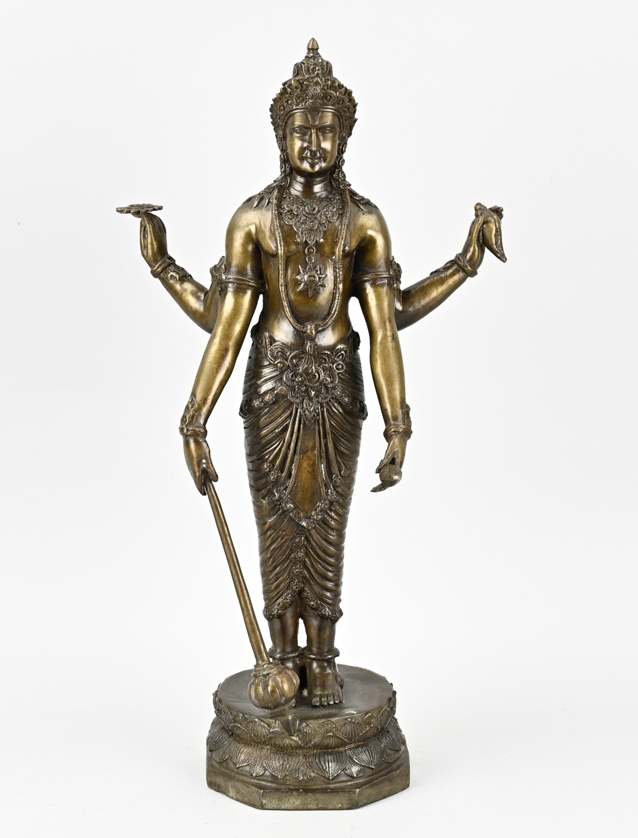 Bronze figure on lotus flower