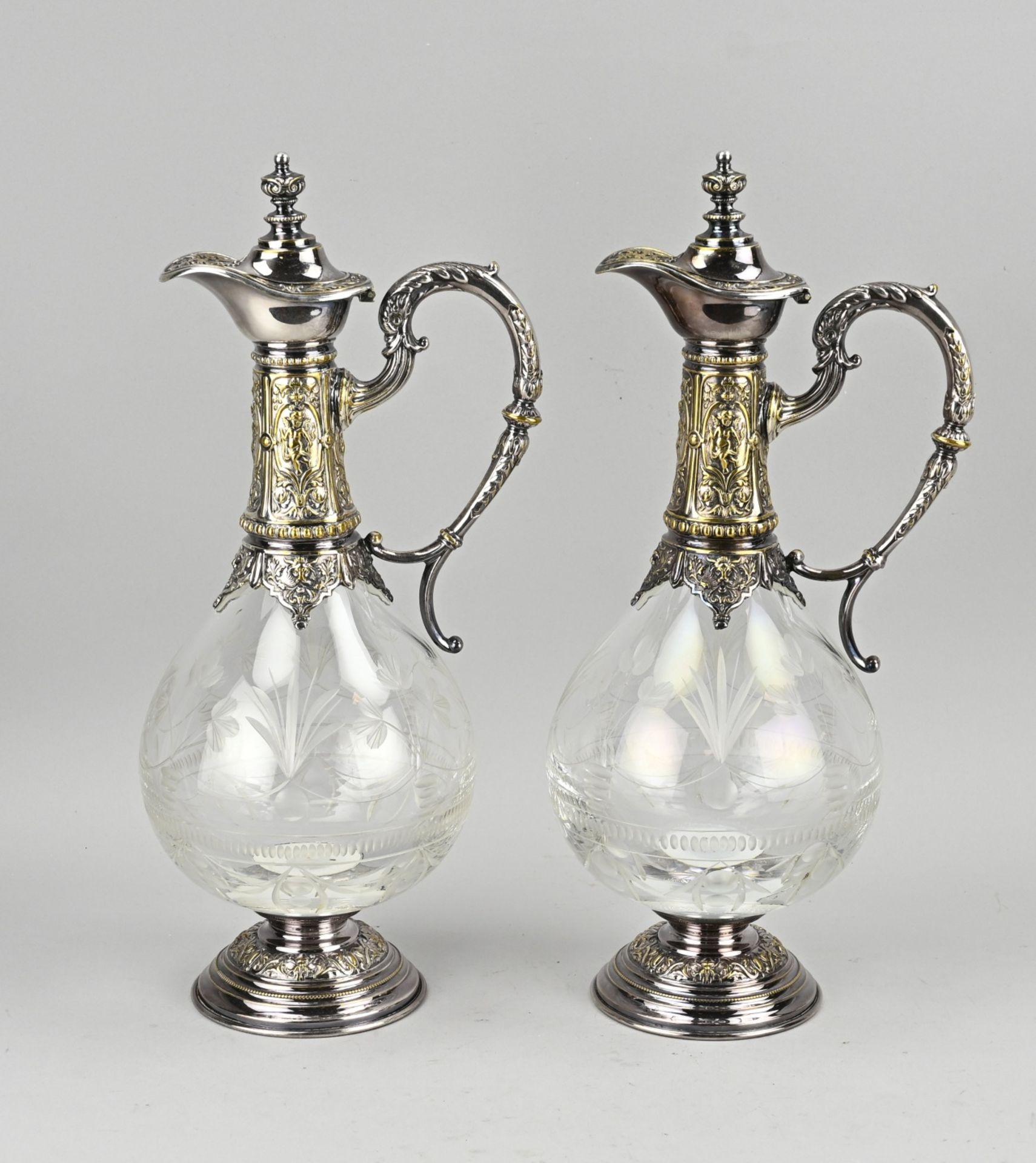 2 Plated decanters