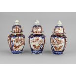 3-piece Japanese Imari cabinet set