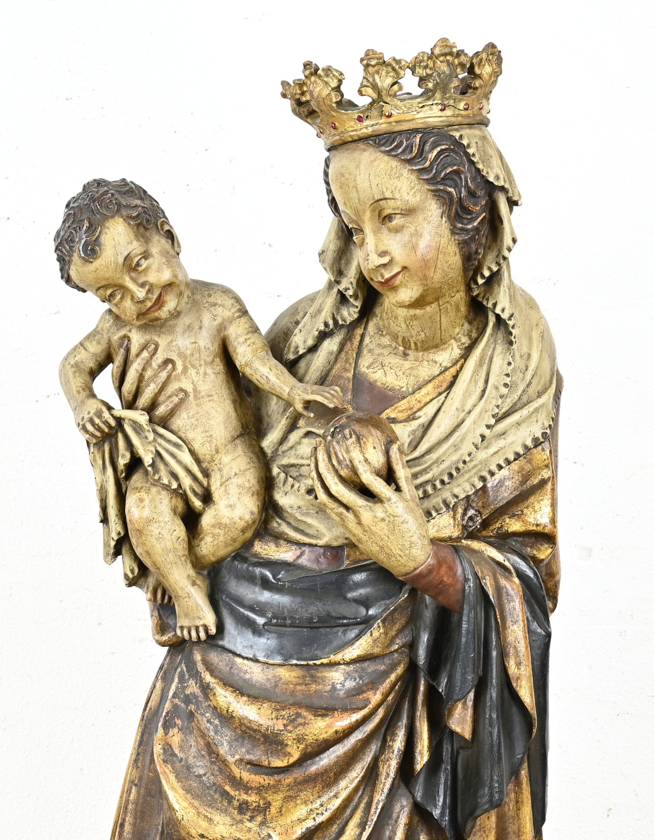 Mary with child statue, H 1.40 m. - Image 2 of 3