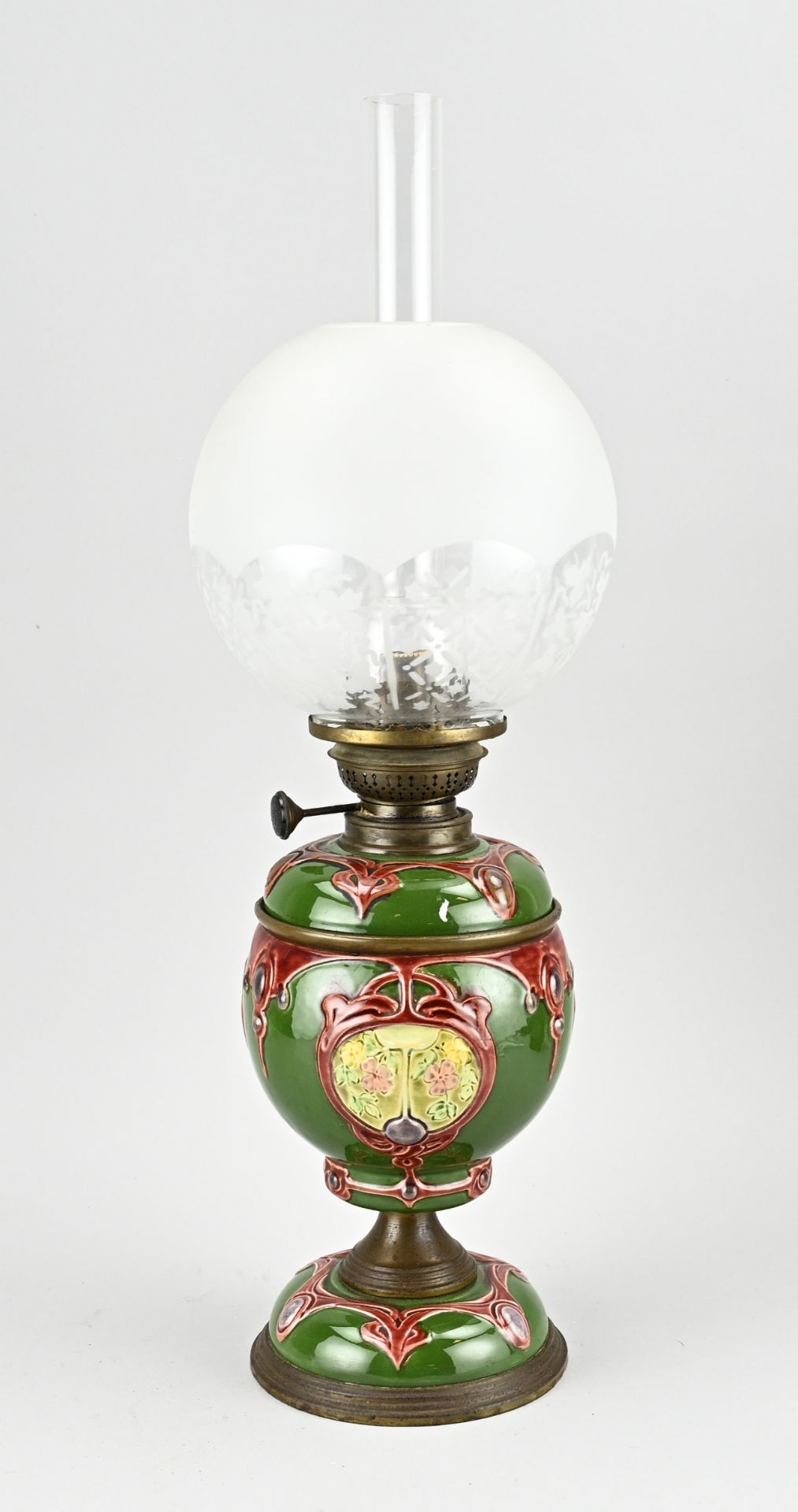 Majolica lamp, 1900
