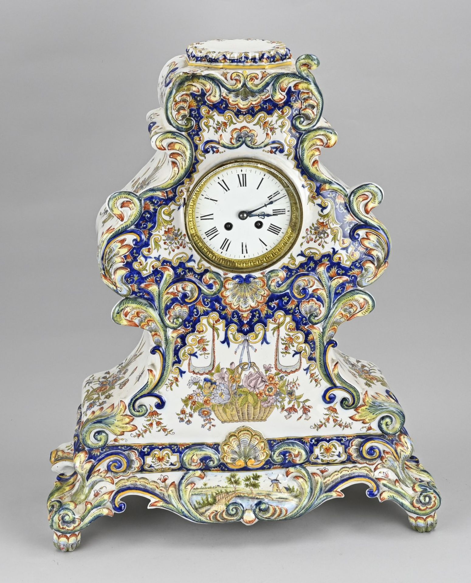 Capital French porcelain mantel clock, 1880 - Image 2 of 3