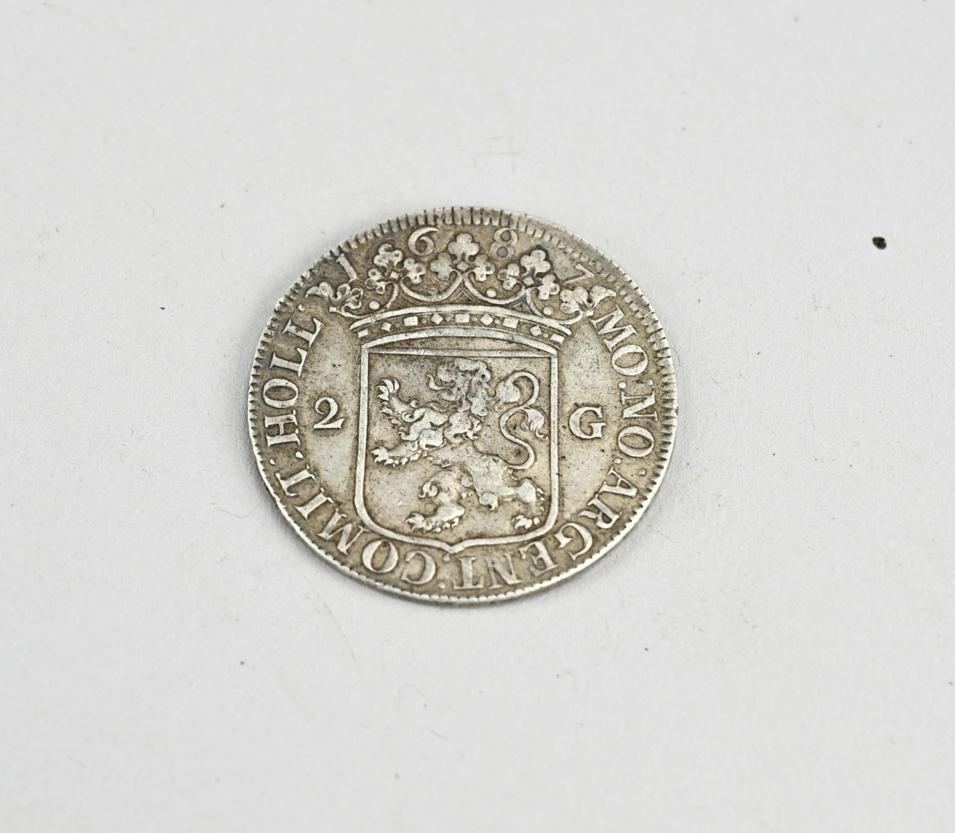 Silver 2 Guilder coin from 1687