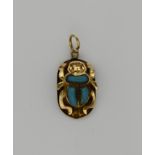 Gold pendant with turquoise