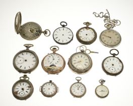 Lot of pocket watches, silver