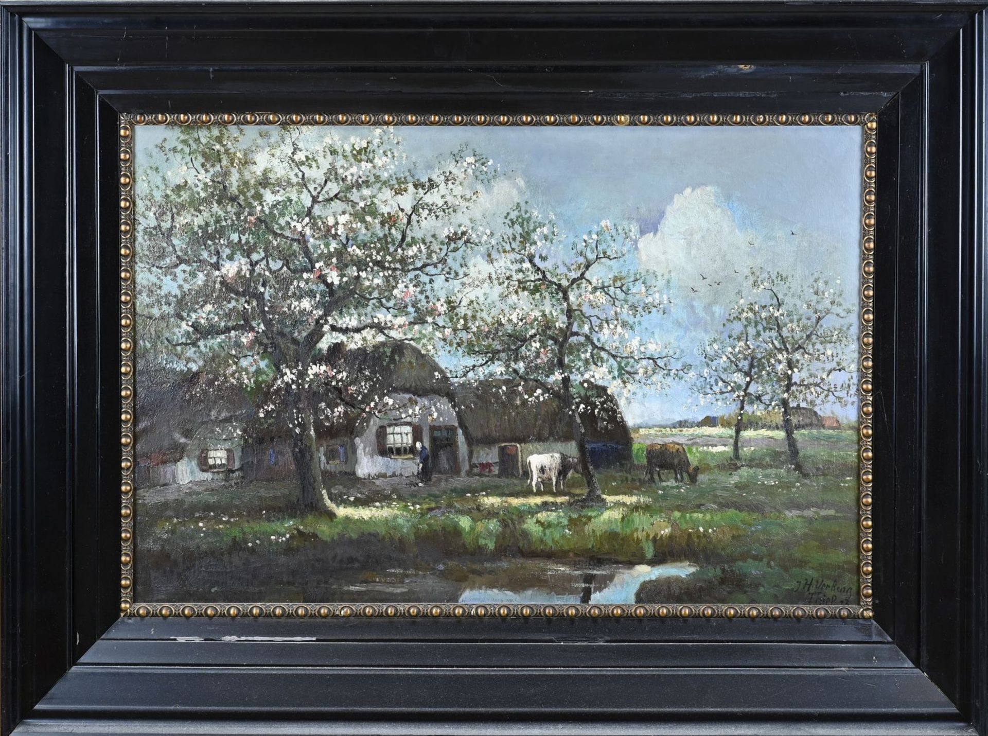 JH Verburg, Farm with fruit trees and cows