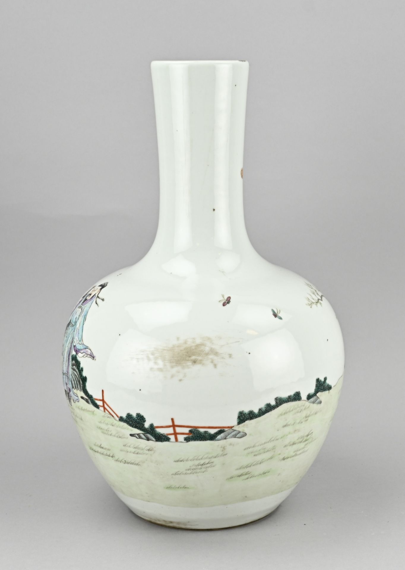 Chinese family rose vase, H 41 cm. - Bild 2 aus 3