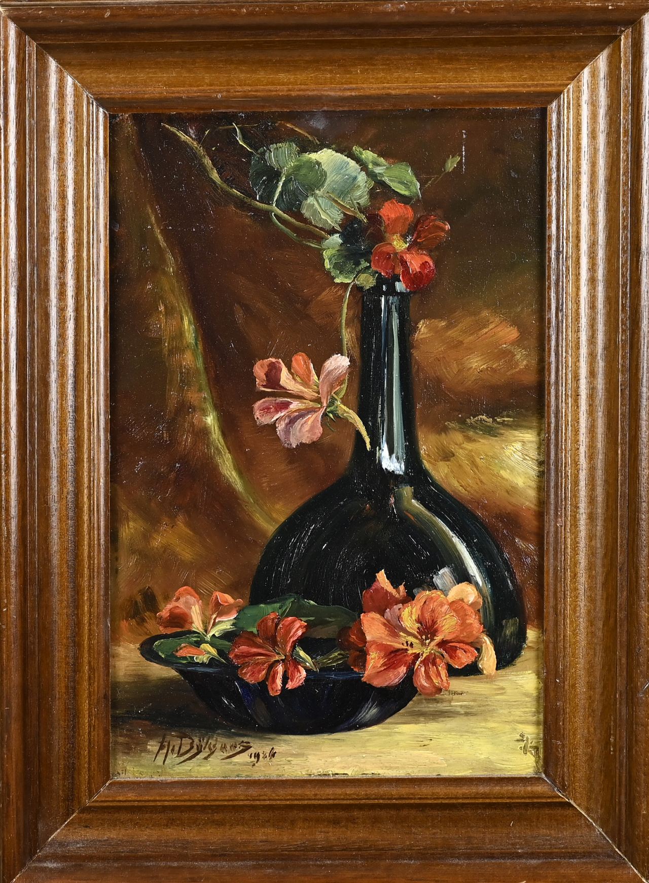 A. Bijljans, Flower still life with bottle