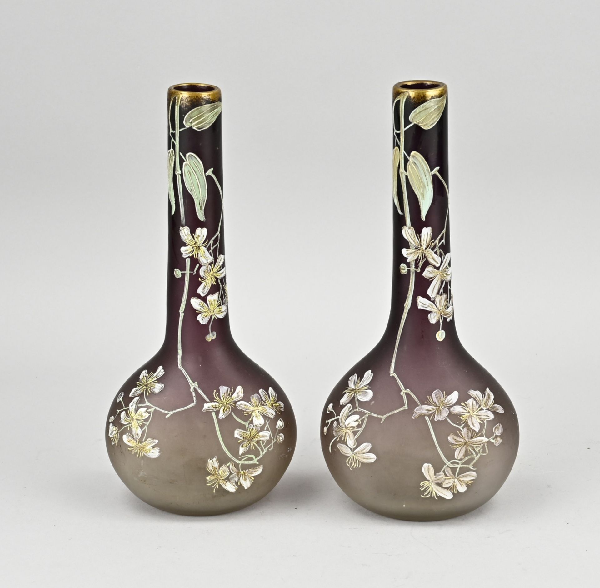 2x Glass vase (France)