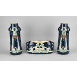 Majolica vases set (3x)