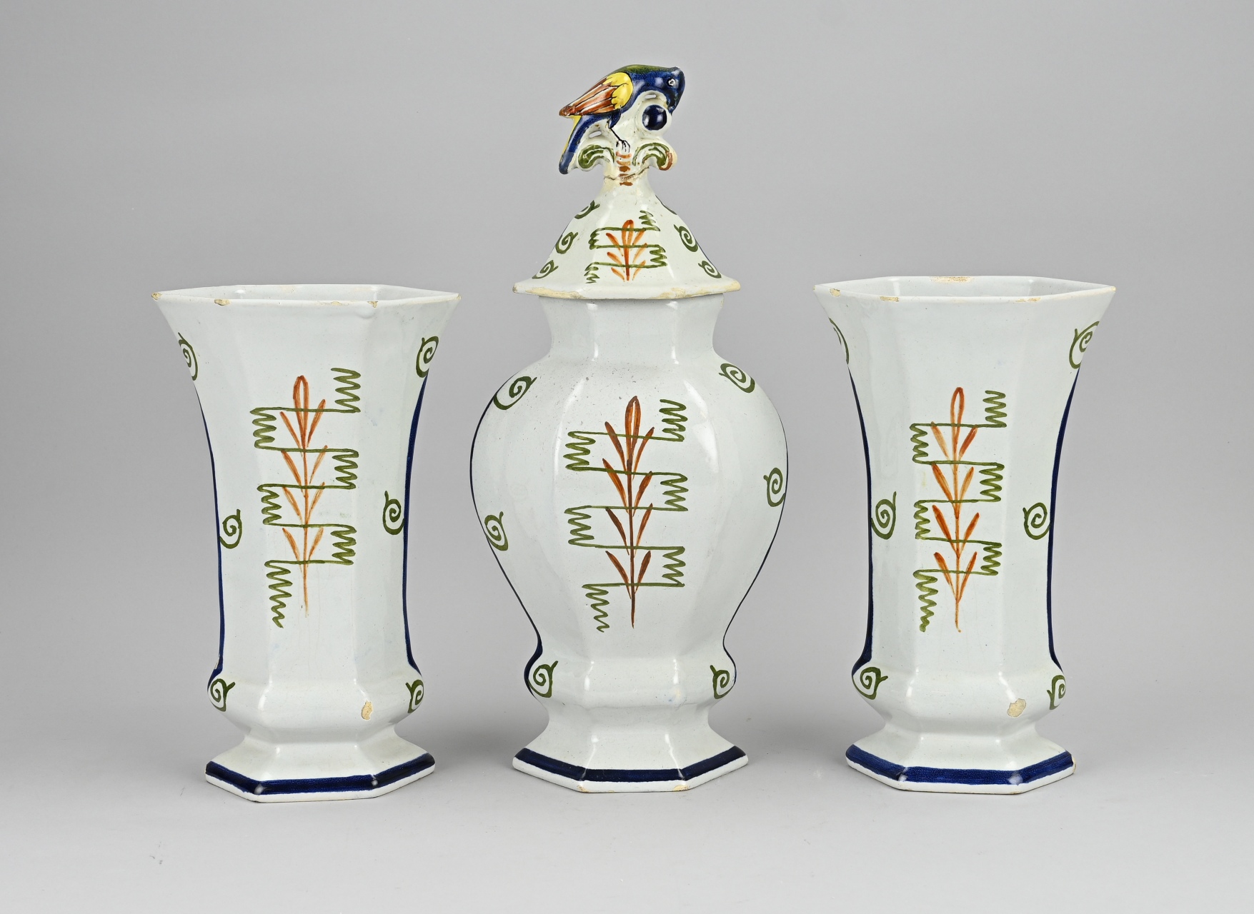 3-piece Delft cupboard set - Image 2 of 3