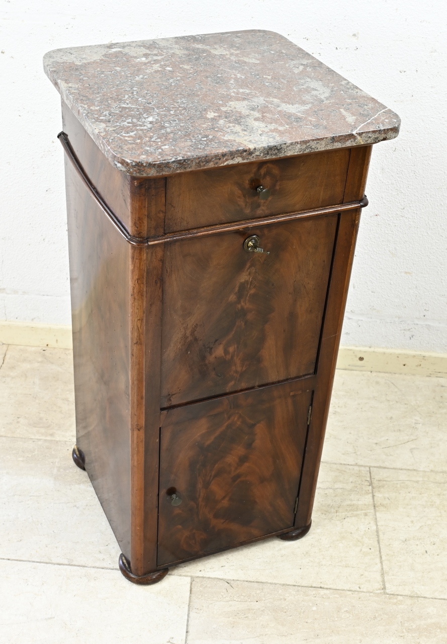 Bedside table with marble top