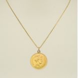 Golden fiver with necklace