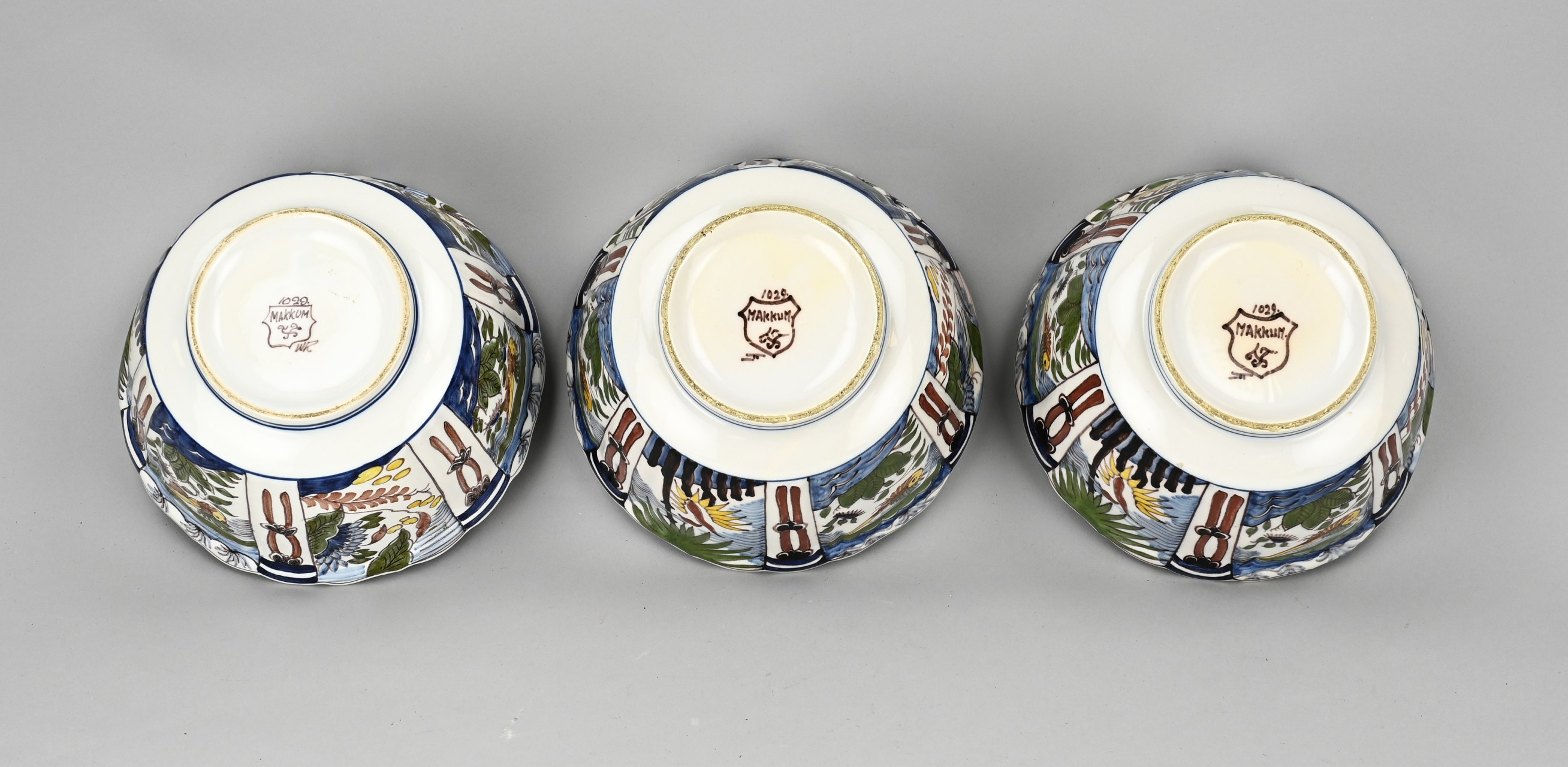 Three Makkumer bowls Ã˜ 20.5 cm. - Image 3 of 3