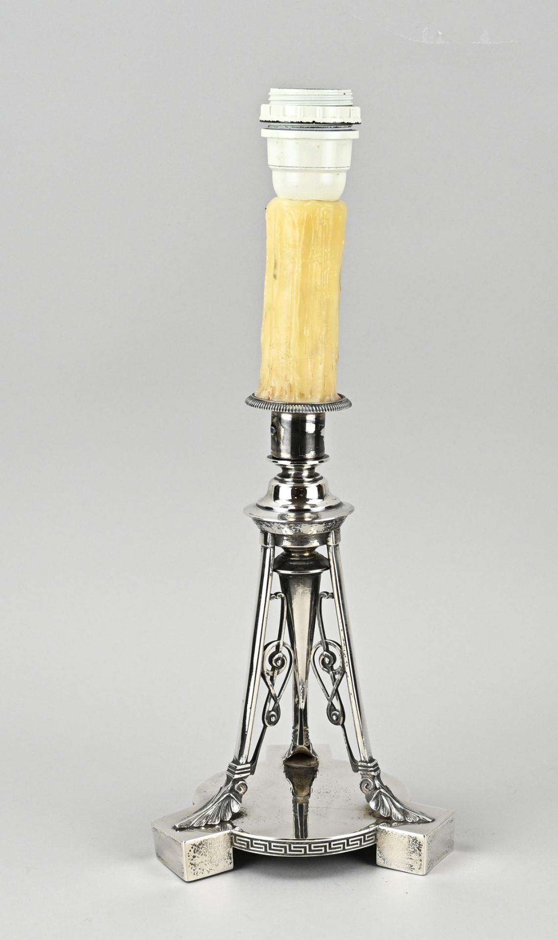 Silver candlestick, lamp