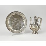 Silver plate & jug (Vietnam)