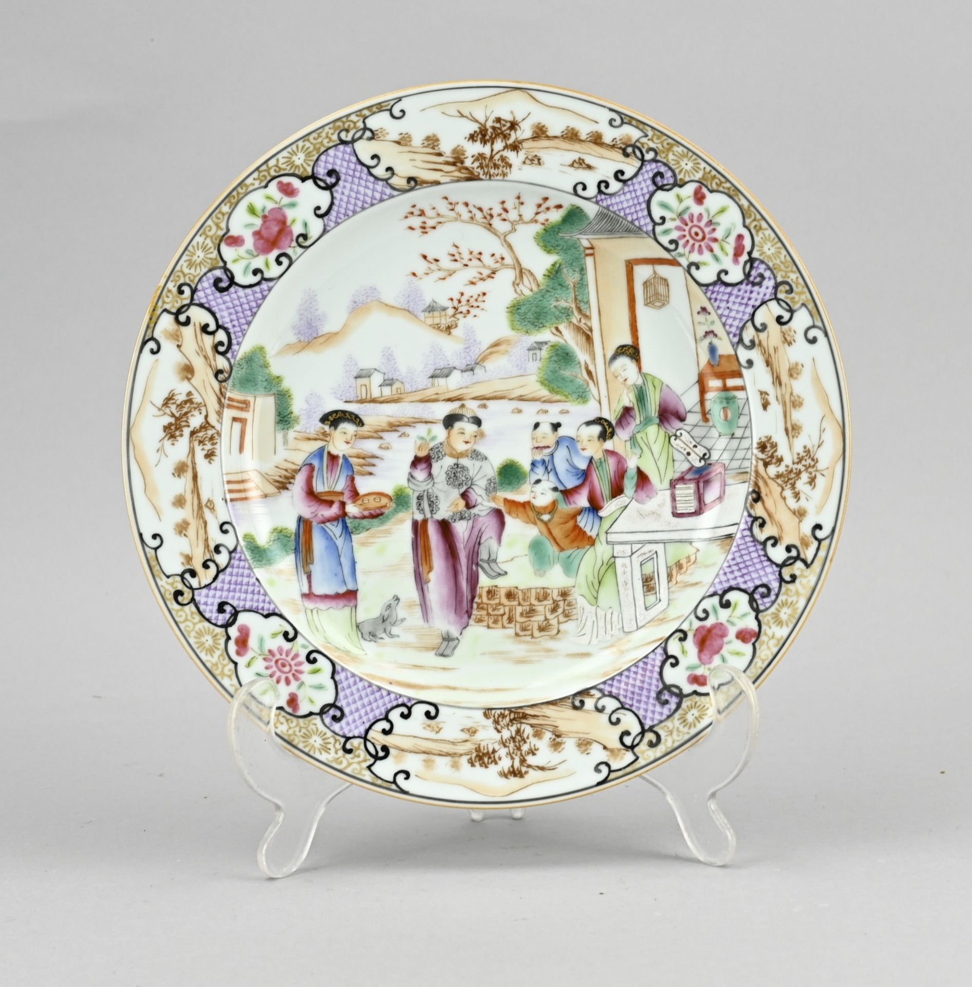 Chinese family rose plate Ã˜ 22.6 cm.