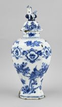 Delft lidded vase, H 40 cm.