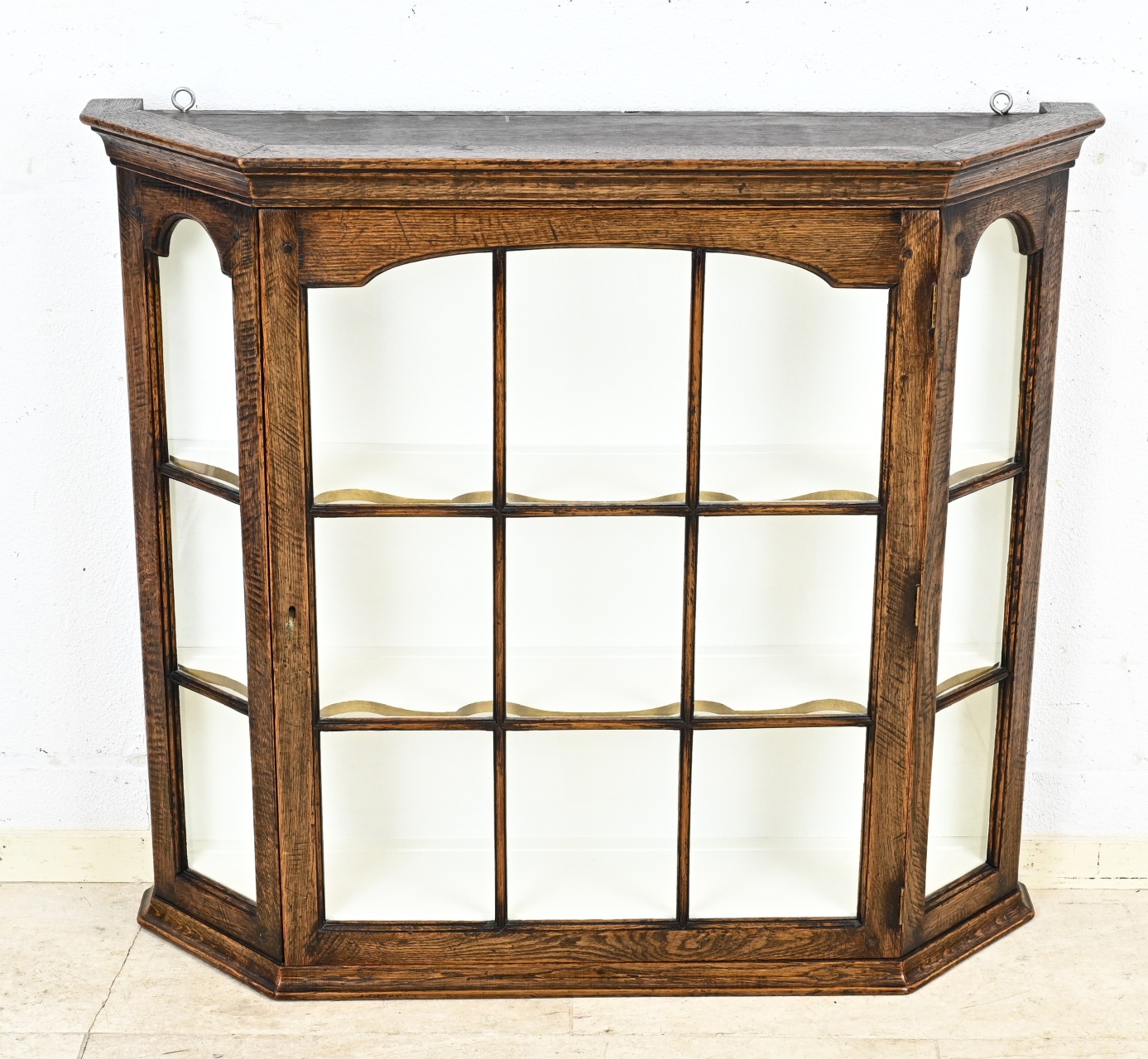 Oak hanging display case, 1880