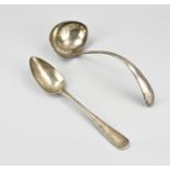 Silver soup sleeve and serving spoon