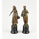 2x Bronze figure, 1900