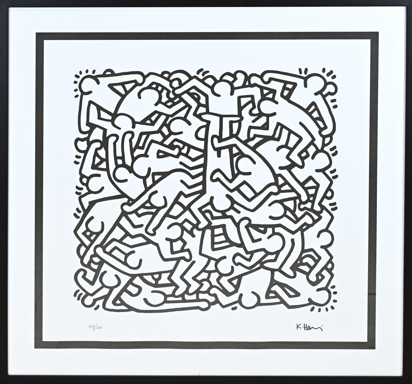 Print after Keith Haring, Entangled Figures