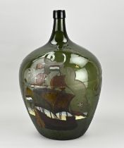 Antique glass storage bottle, H 55 cm.