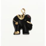 Elephant pendant with gold