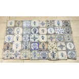 Lot with various flower pot tiles (40 pcs.)