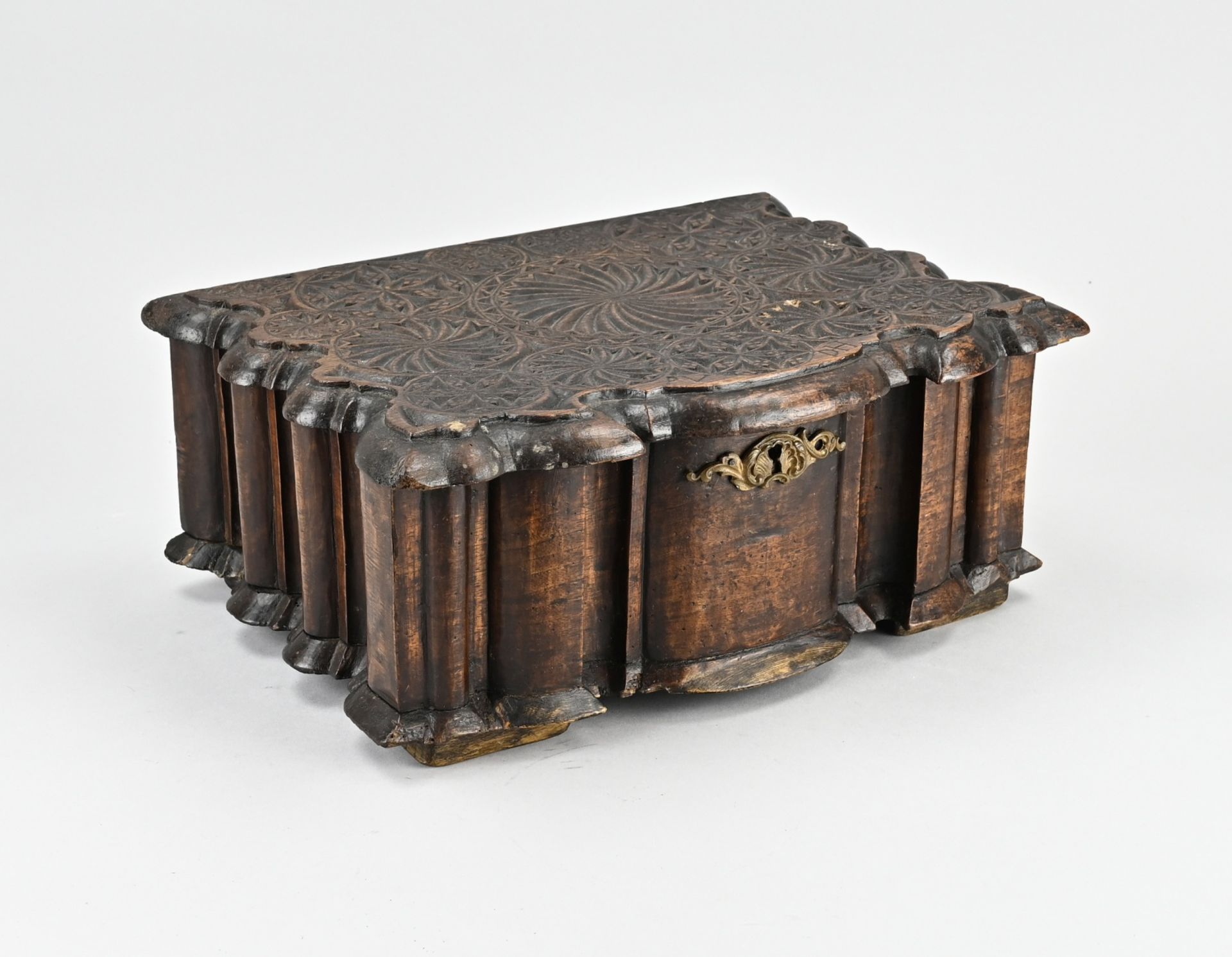 18th century carved lidded box