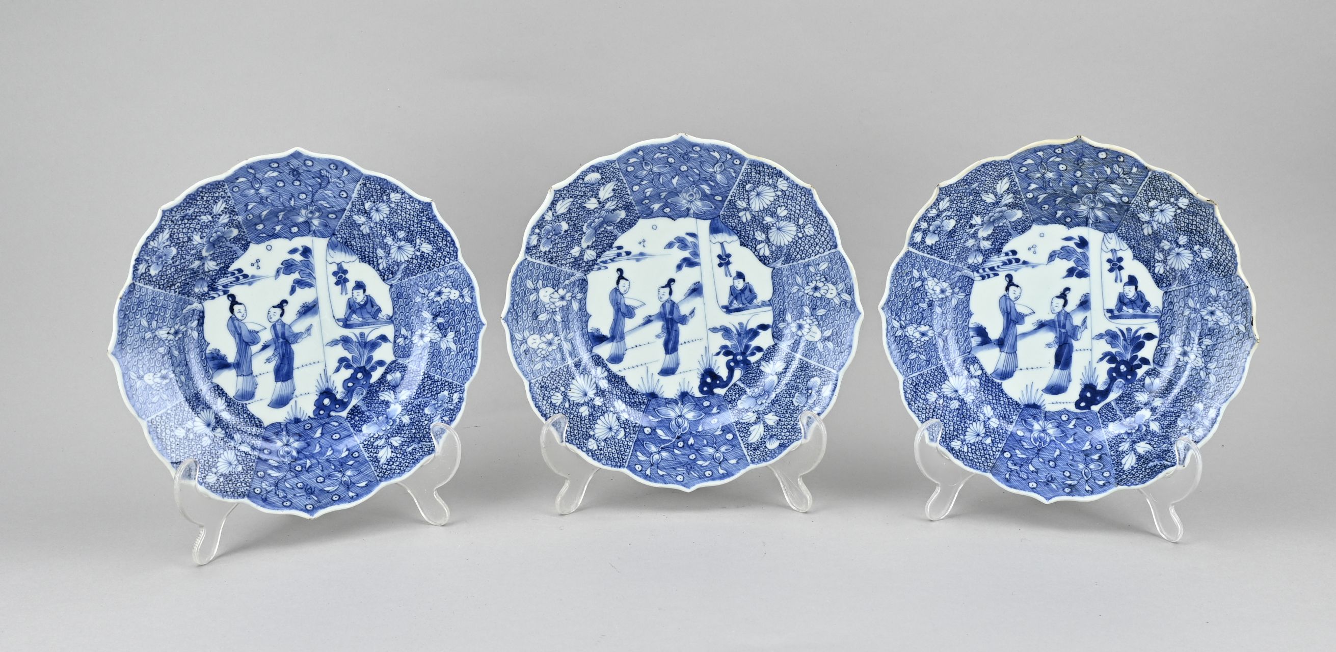 3x Chinese plate Ã˜ 21 cm.