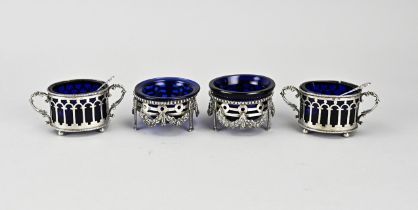 4 Silver salt cellars