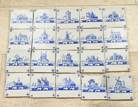 Lot of Frisian water landscape tiles (20 pcs.)