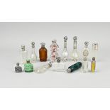 Lot of loderein bottles with silverware