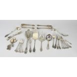 Lot of silver cutlery, flowers and Biedermeier