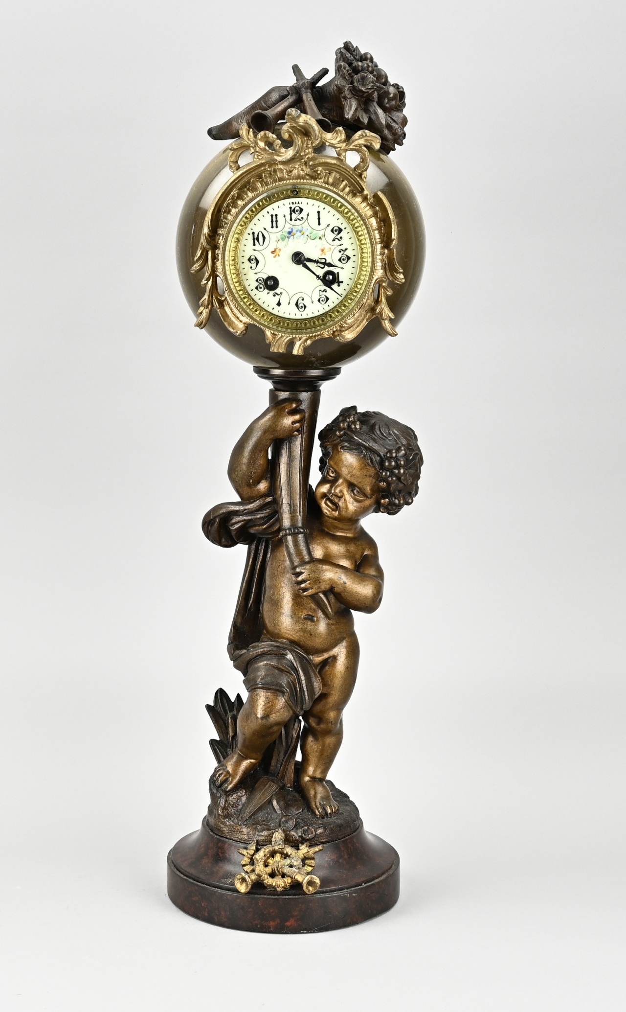 French ball mantel clock, 1900
