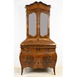 Burr walnut top desk, 1880