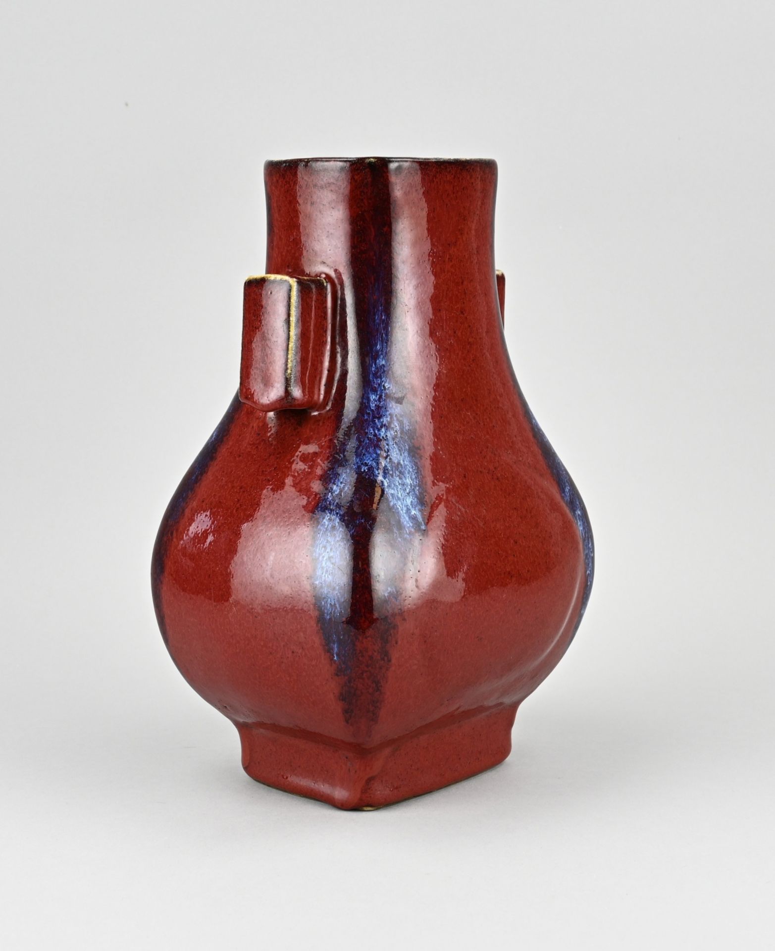 Chinese flambÃ© ear vase, H 29 cm. - Image 2 of 3