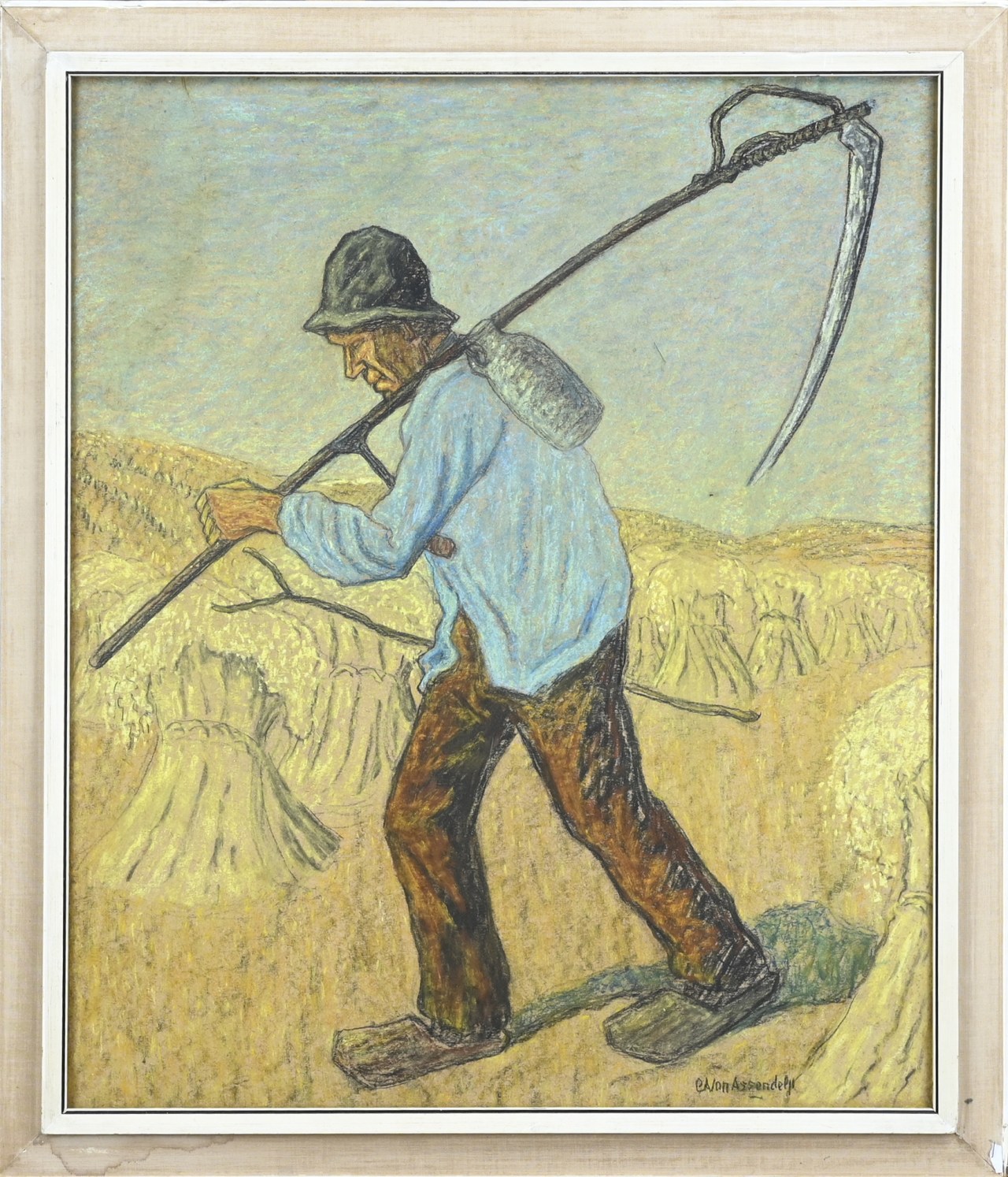 CA van Assendelft, Farmer in a field with a scythe