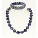 Necklace and bracelet lapis lazuli