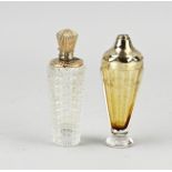 2x Perfume bottle with gold