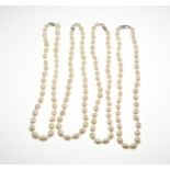 4 Freshwater pearl necklaces