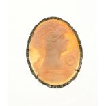 Silver brooch cameo small