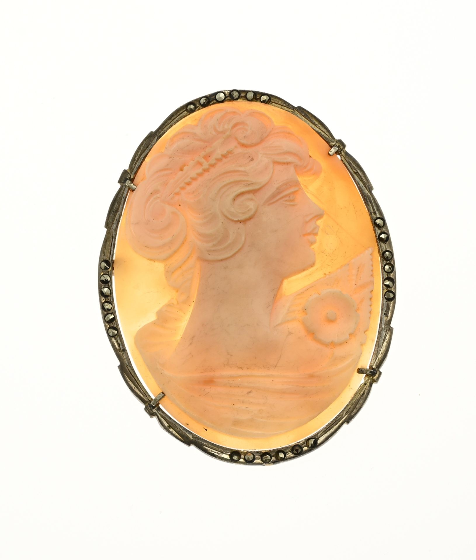 Silver brooch cameo small