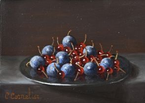 C. Cornelisz, Grapes on pewter plate